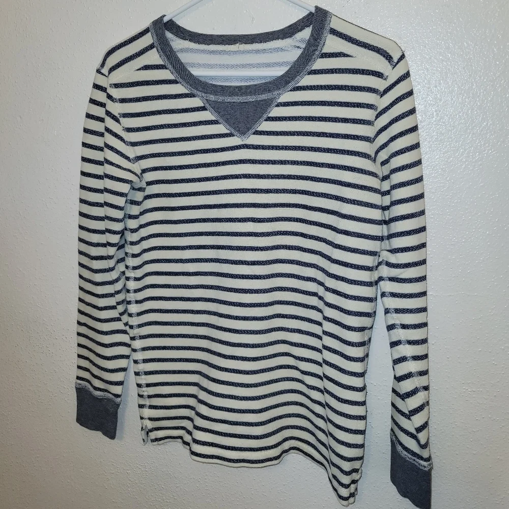 J. Crew Striped Top Cotton Navy And White Size Small
